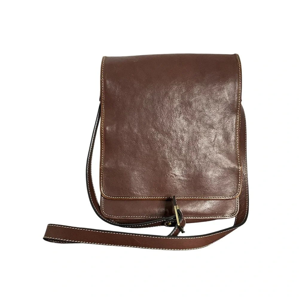 Katana Leather Messenger Bag Brown Crossbody Satchel Purse 10